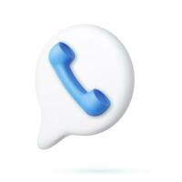 3d Speech cloud with handset. vector