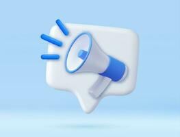 3d megaphone speaker vector