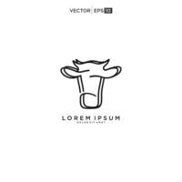 cow logo design, cow head, cow face, line art, monoline vector