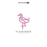 Pink Flamingo Logo Template. Bird Vector logo Design. Animal World Illustration