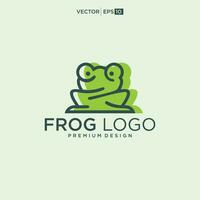 Frog logo design concept. Simple frog silhouette logo vector template.