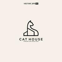 cat house logo. vector logo for pet shop