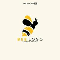 miel abeja animales logo icono vector ilustración