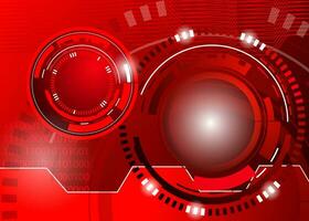 circle red abstract techno background vector