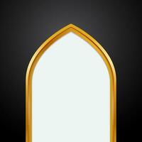 Golden mosque frame islamic background. Blank Islamic poster design vector