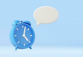 3D alarm clock and speech bubble vector