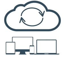 Cloud computing Network Connected all Devices. vector