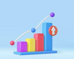 3d Business bar graph strategy concept vector