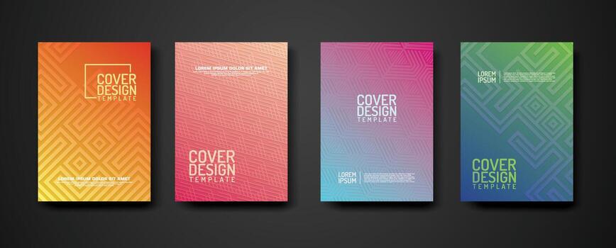 conjunto cubrir diseño modelo con geométrico líneas texturizado modelo antecedentes y dinámica gradación color vector