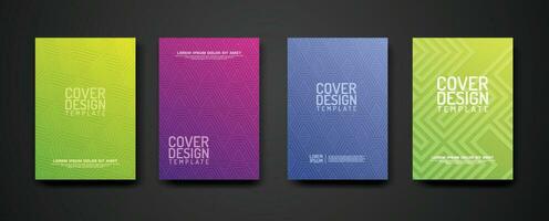 set cover Design template  with geometric lines textured pattern background and dynamic gradation color vector