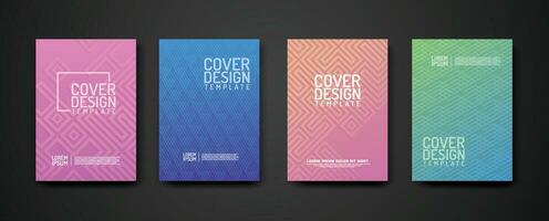 set cover Design template  with geometric lines textured pattern background and dynamic gradation color vector