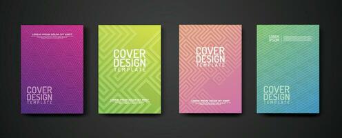 set cover Design template  with geometric lines textured pattern background and dynamic gradation color vector