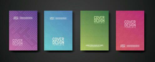 set cover Design template  with geometric lines textured pattern background and dynamic gradation color vector