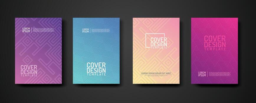 conjunto cubrir diseño modelo con geométrico líneas texturizado modelo antecedentes y dinámica gradación color vector