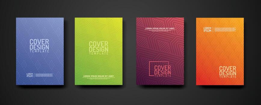 conjunto cubrir diseño modelo con geométrico líneas texturizado modelo antecedentes y dinámica gradación color vector