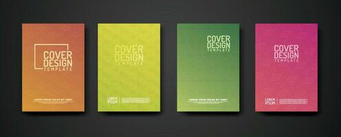 set cover Design template  with geometric lines textured pattern background and dynamic gradation color vector