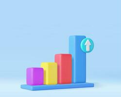 3d Business bar graph strategy concept vector