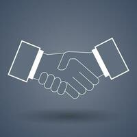 Shake hand line icon vector