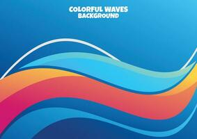 simple colorful wave gradient background vector