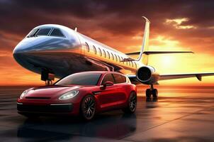 AI generated Spacious Luxury car private jet. Generate Ai photo