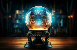 AI generated Captivating Magic glass ball. Generate Ai photo
