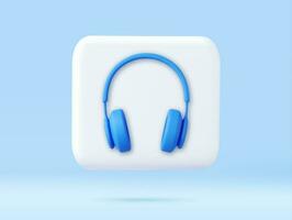 3d headphones icon. vector