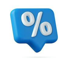 3d Symbol percentage icon message bubble vector