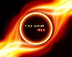 Abstract burning fire circle vector