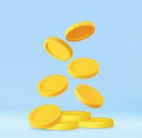 3D Stack of Gold Coins Icon vector