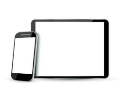 Set tablet and mobile phone vector