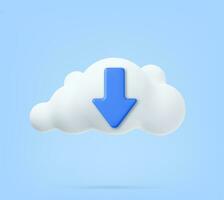 3d Cloud Computing Symbol vector