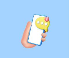 3D speech bubbles on mobile phone vector