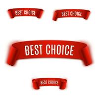 Set Red realistic Ribbon. vector