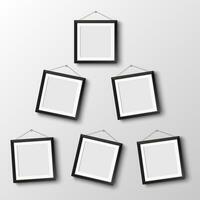 Six frames hang on wall vector