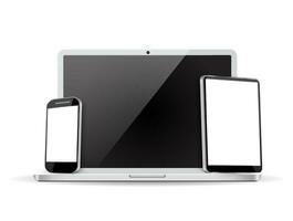 Set laptop, tablet and mobile phone vector