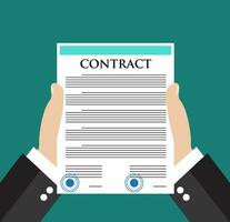 Businessman hand holding contract vector