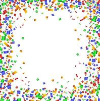Colorful confetti frame on white background vector