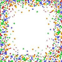 Colorful confetti frame on white background vector