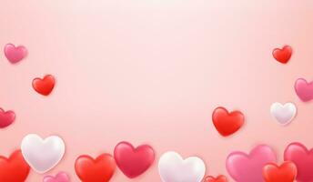 3d hearts background vector