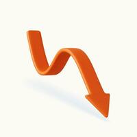 3d arrow going down stock icon vector