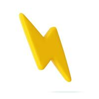 3d Yellow thunder and bolt lighting flash vector