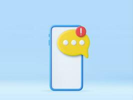 3D speech bubbles on mobile phone vector