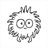 cute character virus, bacteria. vector drawing in doodle style, cartoon.
