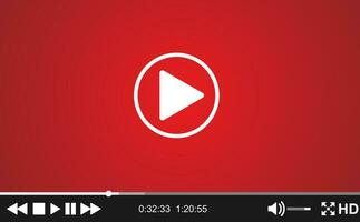 Video player template for web, vector