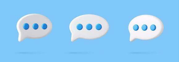 3d Blank white speech bubble pin vector