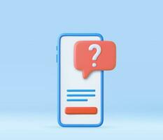 3d question mark icon and question button vector