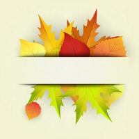 autumn background with red and yellow leaves, vector