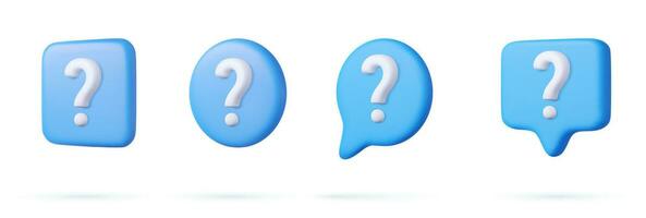 3d Speech bubble with question mark. vector