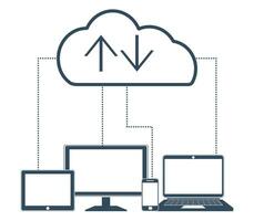 Cloud computing Network Connected all Devices. vector