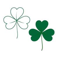 Contour and color drawn three leaf clover. Design element for icon, sticker and other different uses vector